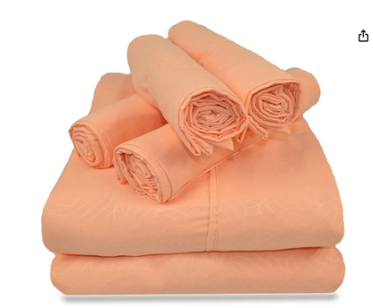 Victoria Valenti Embossed Sheet Set with 6 piece set, Microfiber