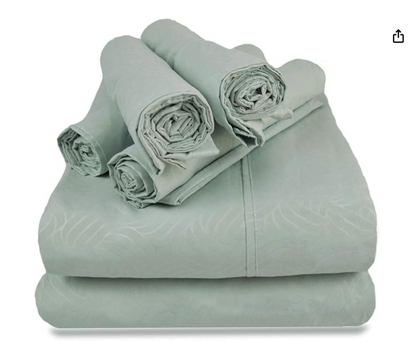 Victoria Valenti Embossed Sheet Set with 6 piece set, Microfiber
